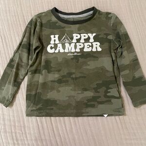 Eddie Bauer Kids Camo Green Happy Camper Shirt